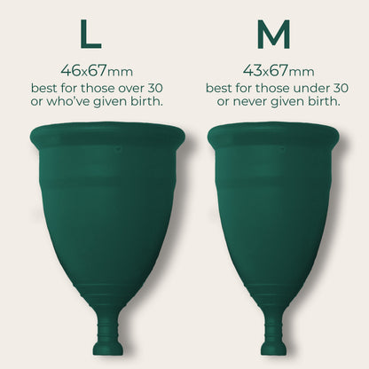 DAME Period Cup size guide
