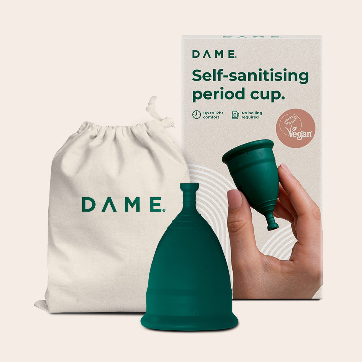 DAME Period Cup with cotton storage bag
