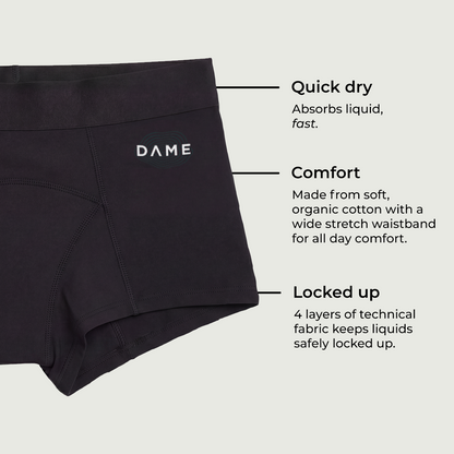 DAME Shortie Period Pants features